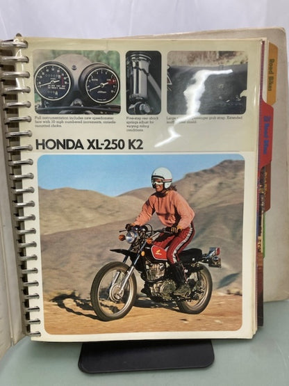 Honda Motorcycle Sales Binder with Spec Sheets 1976 Genuine