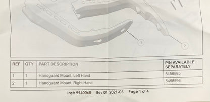 Polaris 2889305 RMK Defend Handguard Mount Kit New Genuine