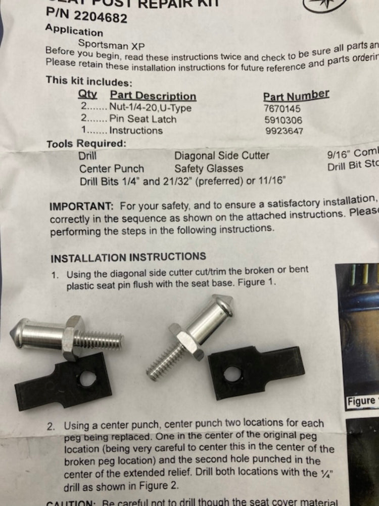 Polaris 2204682 Seat Post Kit New Genuine