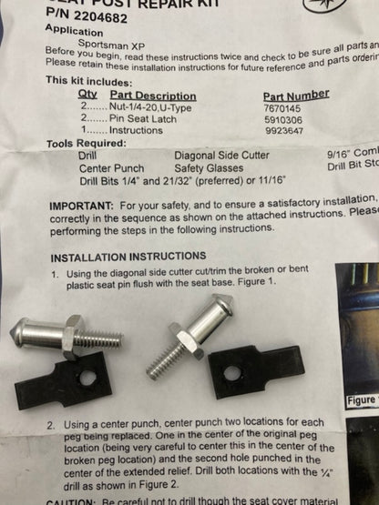 Polaris 2204682 Seat Post Kit New Genuine