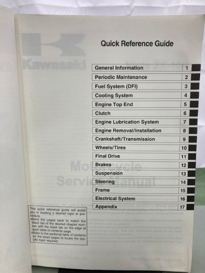 Kawasaki 99924-1365-01 Ninja ZX-10R Service Manual '06 Genuine