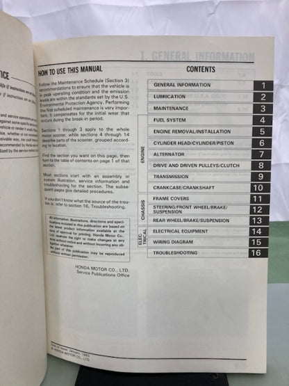 Honda 61GN300 NH80 aero80 '85 Shop Manual Genuine