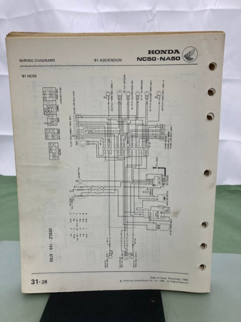 Honda 6114706 NC50 Express / NA50 Express II '77-'81 Shop Manual Genuine
