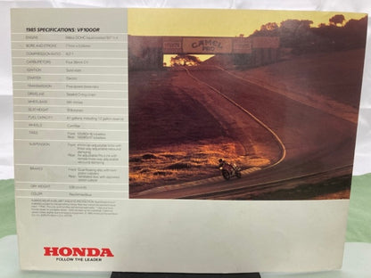 Honda VF1000R Sales Brochure & Spec Sheet 1985 Genuine