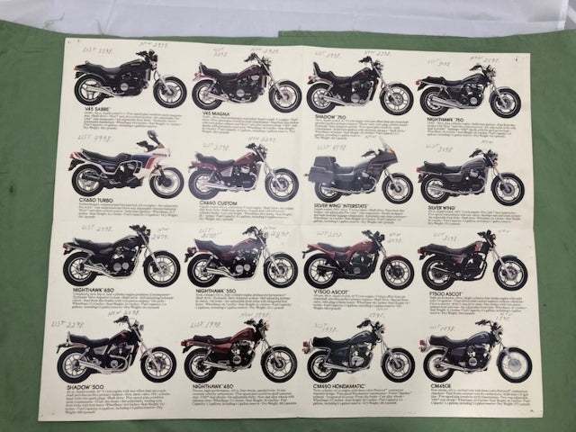 Honda The Street Sales Brochure & Spec Sheets for Street Bikes 1983 Genuine