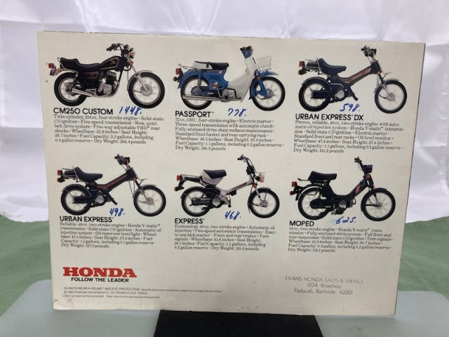 Honda The Street Sales Brochure & Spec Sheets for Street Bikes 1983 Genuine
