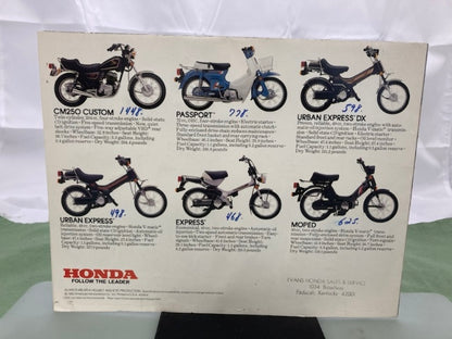 Honda The Street Sales Brochure & Spec Sheets for Street Bikes 1983 Genuine