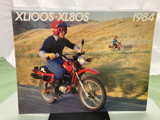 Honda XL100S XL80S Sales Brochure & Spec Sheet 1984 Genuine