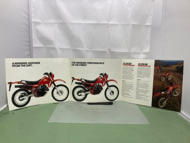 Honda XL350R XL250R Sales Brochure & Spec Sheet 1984 Genuine