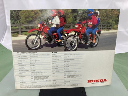Honda XL350R XL250R Sales Brochure & Spec Sheet 1984 Genuine
