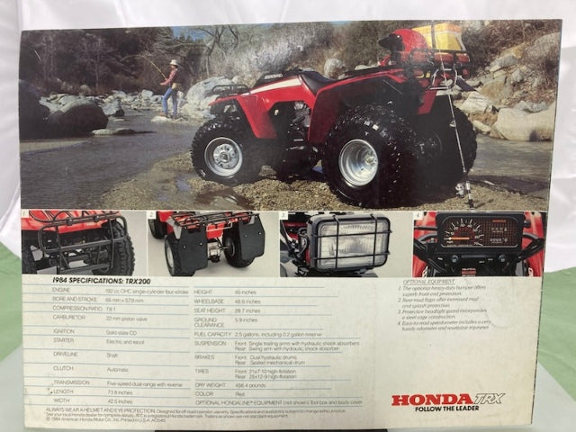 Honda TRX200 Sales Brochure & Spec Sheet 1984 Genuine