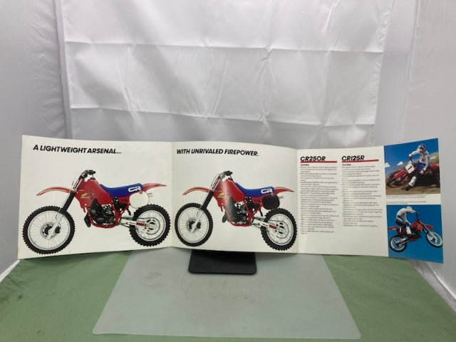 Honda CR250R CR125R Sales Brochure & Spec Sheet 1984 Genuine