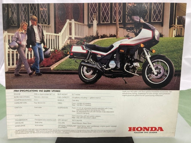 Honda V65 Sabre VF1100S Sales Brochure & Spec Sheet 1984 Genuine