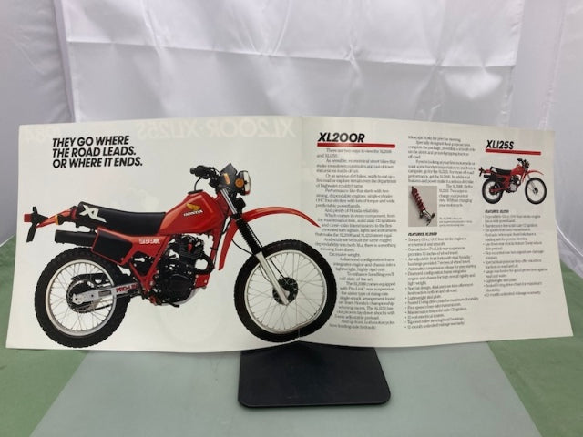 Honda XL200R XL125S Sales Brochure & Spec Sheet 1984 Genuine