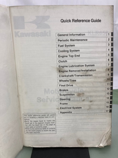 Kawasaki 99924-1384-01 KLR650 Service Manual 2007 Genuine