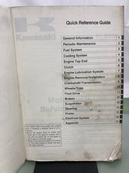 Kawasaki 99924-1384-01 KLR650 Service Manual 2007 Genuine