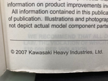 Kawasaki 99924-1384-01 KLR650 Service Manual 2007 Genuine