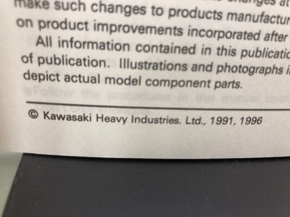 Kawasaki 99924-1143-52 KDX250 Service Manual Supplement 1991, 1996 Genuine