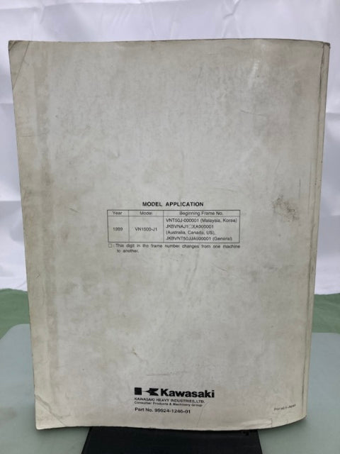 Kawasaki 99924-1246-01 Vulcan VN 1500 Drifter Service Manual 1999 Genuine