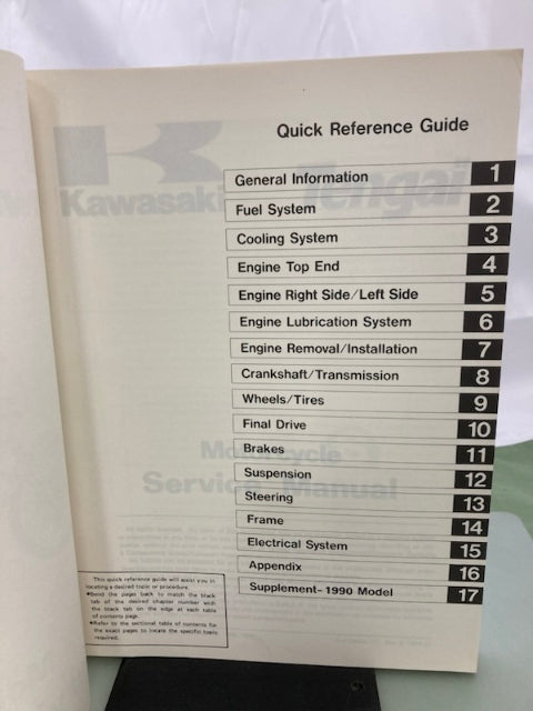 Kawasaki 99924-1113-02 Tengai KL650 KL500 Service Manual 1988, 1989 Genuine
