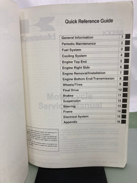 Kawasaki 99924-1340-01 KX250 Service Manual 2004 Genuine