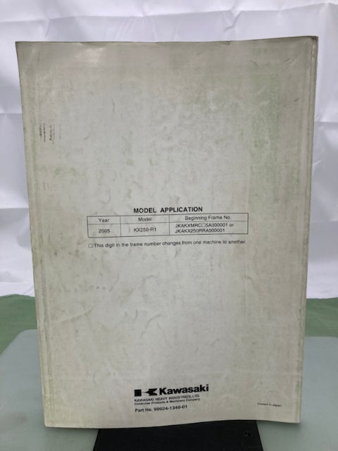 Kawasaki 99924-1340-01 KX250 Service Manual 2004 Genuine