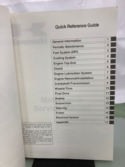 Kawasaki 99924-1380-01 Z1000 ABS Service Manual 2007 Genuine