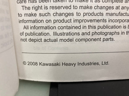 Kawasaki 99924-1411-01 KX250F Service Manual 2008 Genuine