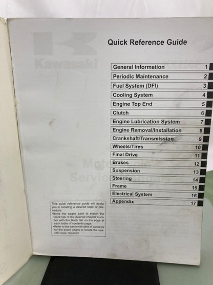 Kawasaki 99924-1459-31 KX250F Service Manual 2012 Genuine