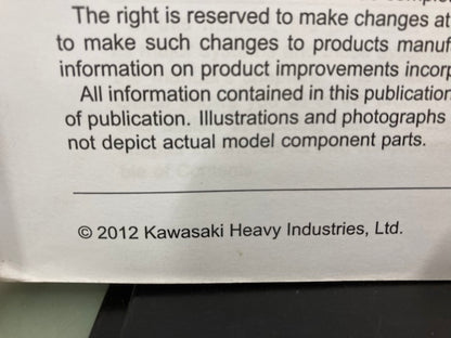 Kawasaki 99924-1459-31 KX250F Service Manual 2012 Genuine