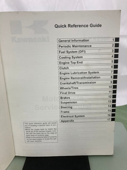 Kawasaki 99924-1437-31 KX250F Service Manual 2010 Genuine