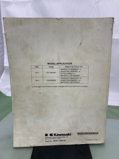 Kawasaki 99924-1443-32 Ninja ZX-10R ABS Service Manual 2010 Genuine