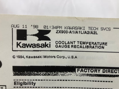 Kawasaki 99924-1048-06 GPz900R Service Manual '84, '86, '89, '90 Genuine