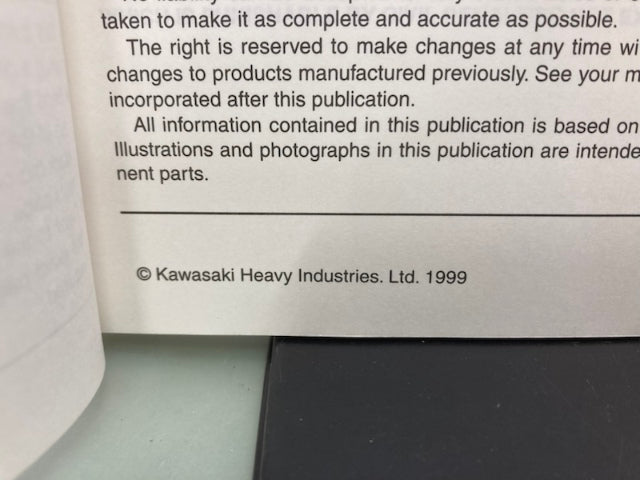 Kawasaki 99924-1250-01 Super Sherpa KL250 Service Manual 1999 Genuine