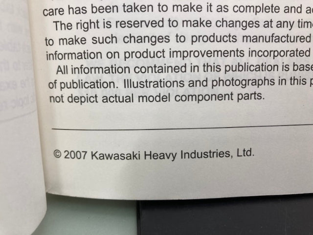 Kawasaki 99924-1385-01 KLX450R Service Manual 2007 Genuine
