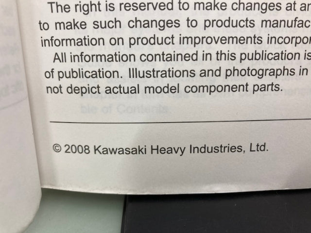 Kawasaki 99924-1410-01 KX450F Service Manual 2008 Genuine