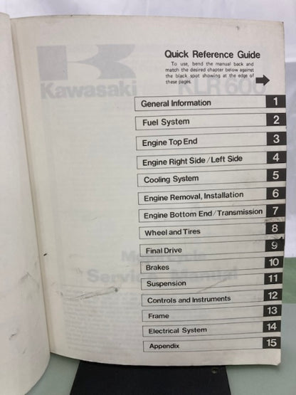 Kawasaki 99924-1050-01 KLR 600 Service Manual 1983 Genuine