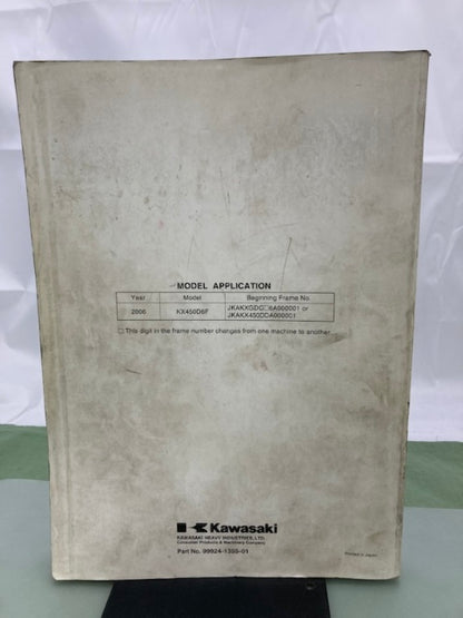 Kawasaki 99924-1355-01 KX450F Service Manual 2005 Genuine
