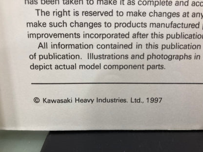 Kawasaki 99924-1219-01 KX80 KX100 Service Manual 1997 Genuine