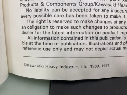 Kawasaki 99924-1131-02 KX125 KX250 Service Manual '89, '91 Genuine