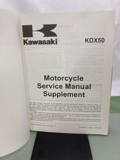Kawasaki 99924-1305-01 KDX50 Service Manual 2002 Genuine