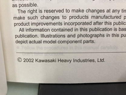 Kawasaki 99924-1305-01 KDX50 Service Manual 2002 Genuine