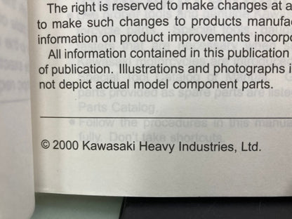 Kawasaki 99924-1240-55 KLX250 D-Tracker Service Manual Supplement 2000 Genuine