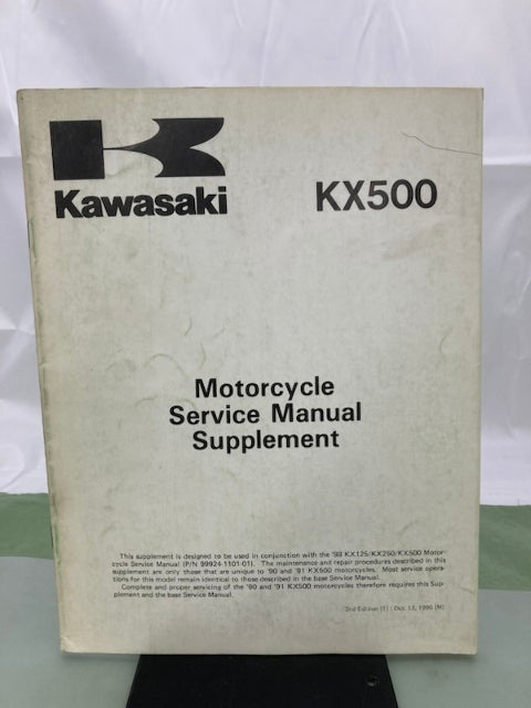 Kawasaki 99924-1132-52 KX500 Service Manual Supplement 1990 Genuine