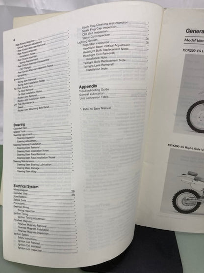 Kawasaki 99924-1166-51 KDX200 Service Manual Supplement 1993 Genuine