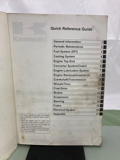 Kawasaki 99924-1474-02 Teryx4 UTV Service Manual 2013 Genuine