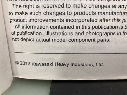Kawasaki 99924-1474-02 Teryx4 UTV Service Manual 2013 Genuine