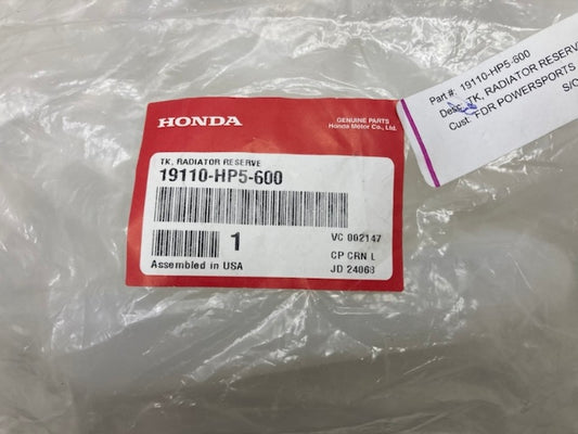 Honda 19110-HP5-600 Radiator, Reserve New genuine