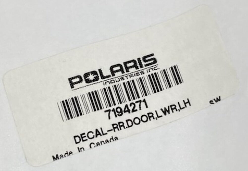 Polaris 7194271 Rr. LOWER DOOR DECAL LH New Genuine