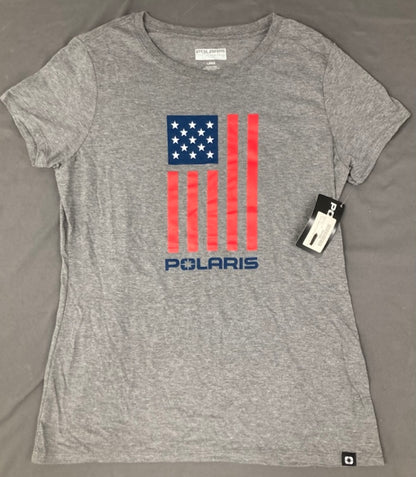 Polaris 283316306 Women's Flag Tee (T-Shirt, Grey, Large) New Genuine